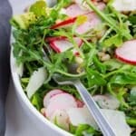 Lemon arugula salad is a fresh and healthy side that is perfect all summer long.