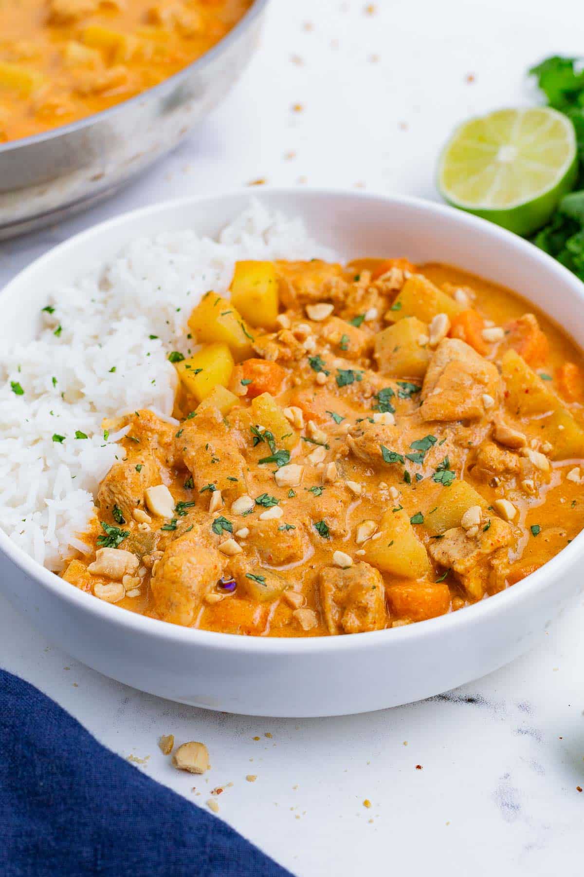 Serve this massaman curry over a bed of Basmati rice.