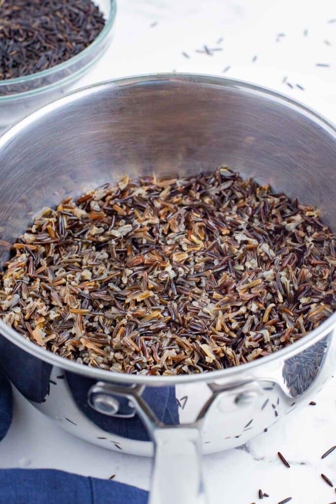 Wild rice cooks up quickly in a pressure cooker.