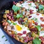 Healthy potato and egg breakfast recipe is served for breakfast.