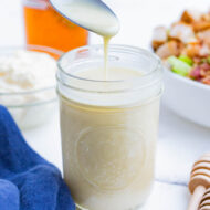 This creamy mix of oil, honey, mayo, and mustard is perfect on a Cobb salad.
