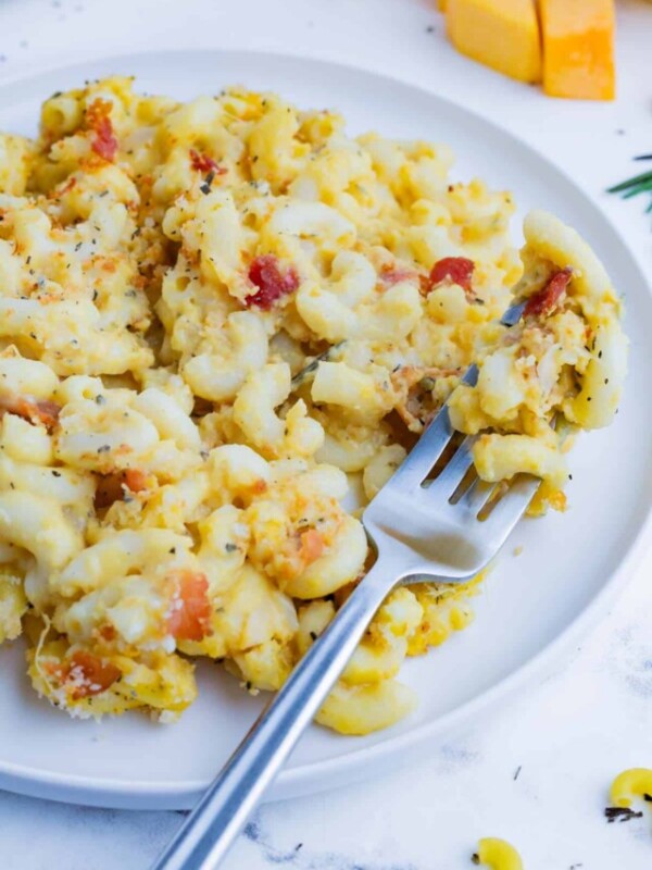 Butternut squash mac and cheese is a creamy and delicious side dish.
