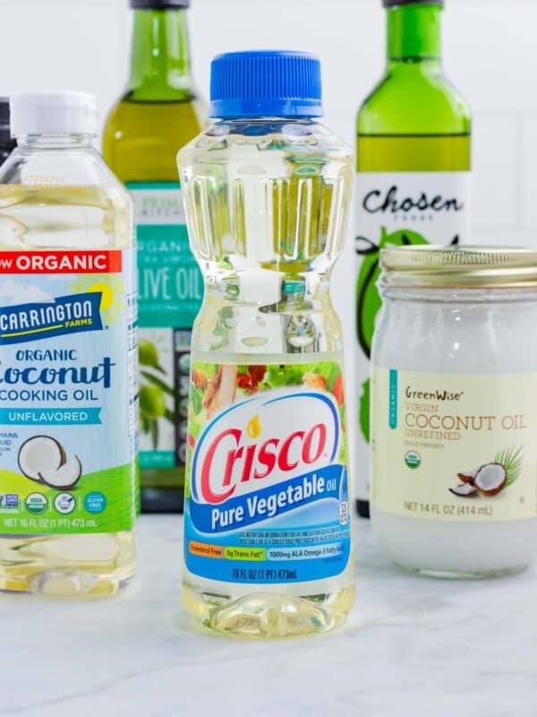 Oils in their original containers like avocado oil, Crisco oil, etc.