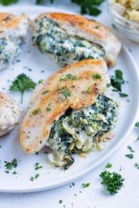 Spinach Artichoke Stuffed Chicken Breasts