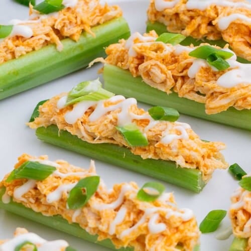 Buffalo Chicken Celery Sticks Recipe - Evolving Table