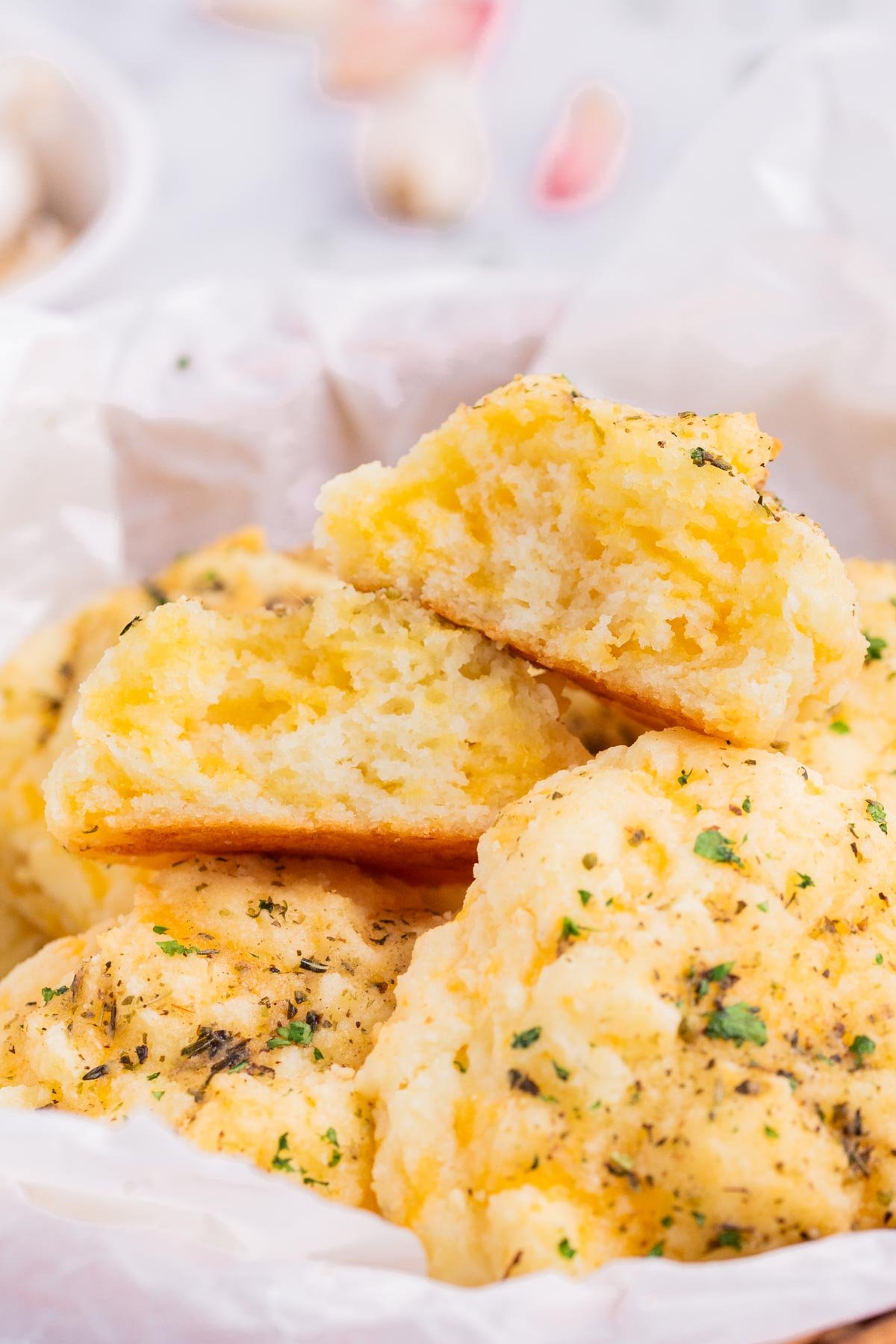 Copycat Red Lobster biscuits are made with cheddar cheese and Bisquick.