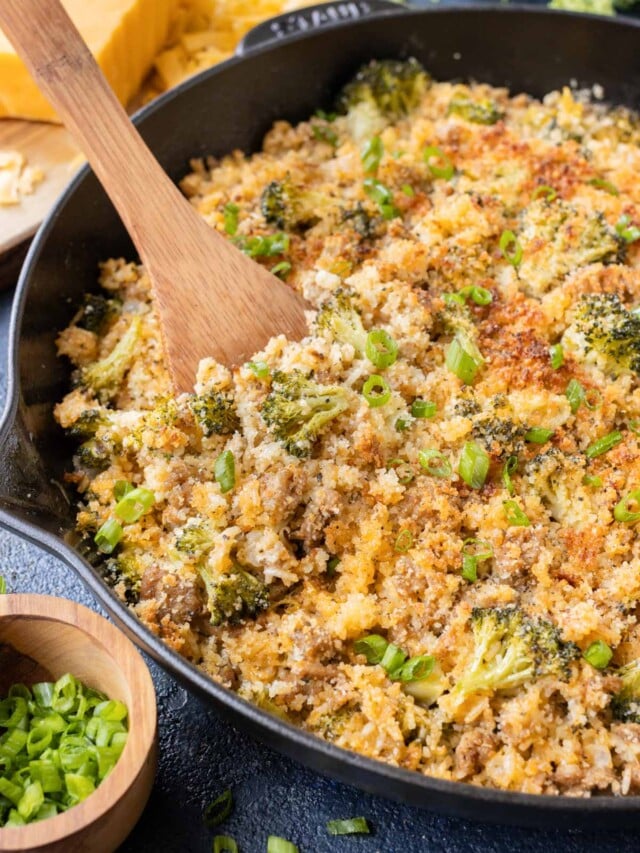 Cheeze Rize Turkey Ground Turkey Broccoli Cheese Rice Skillet - Evolving Table