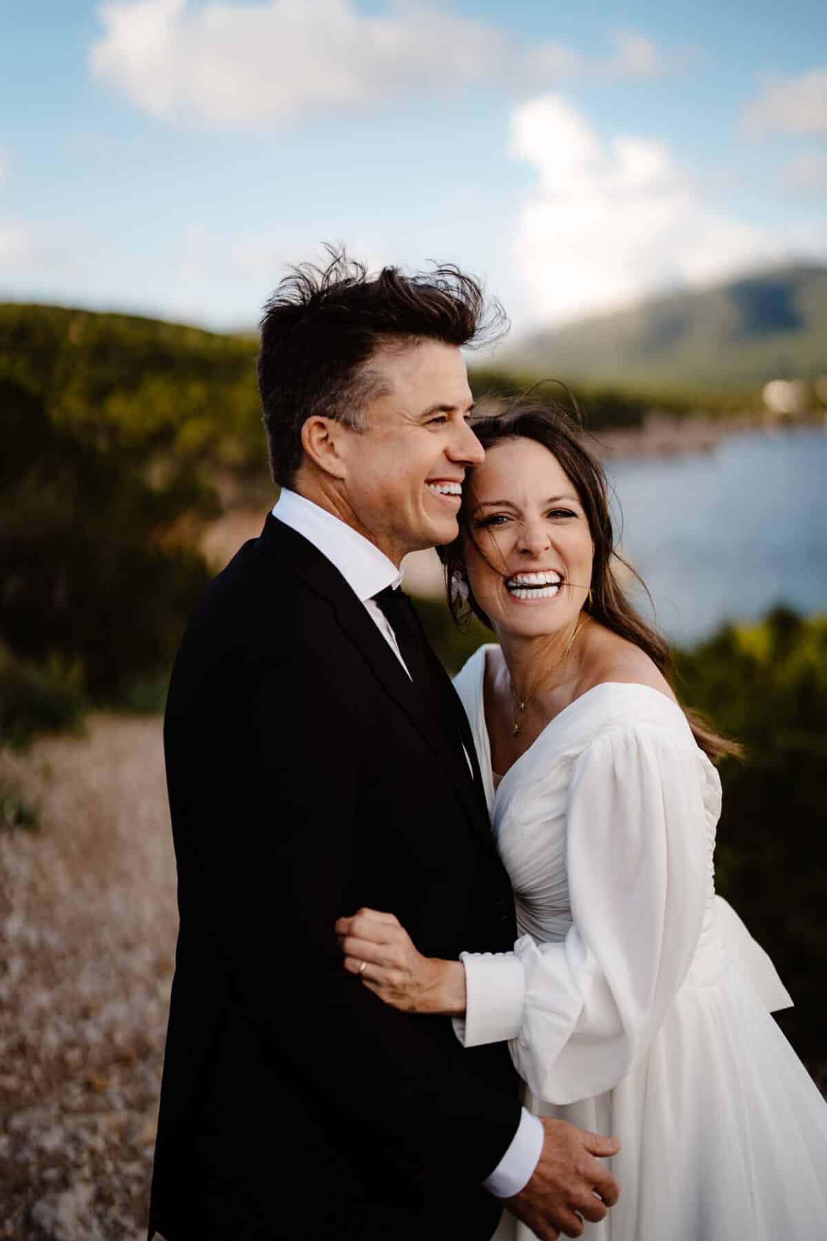 Justin and London Lea on their wedding day.