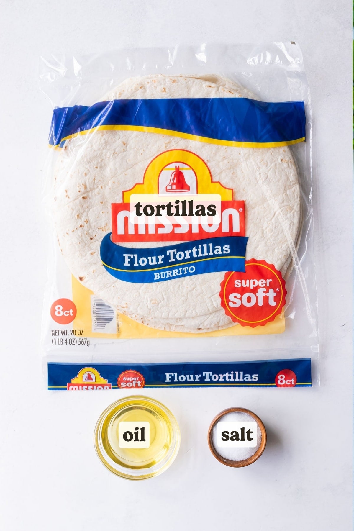 Tortillas, oil, and salt are the ingredients for these bubbly shells.
