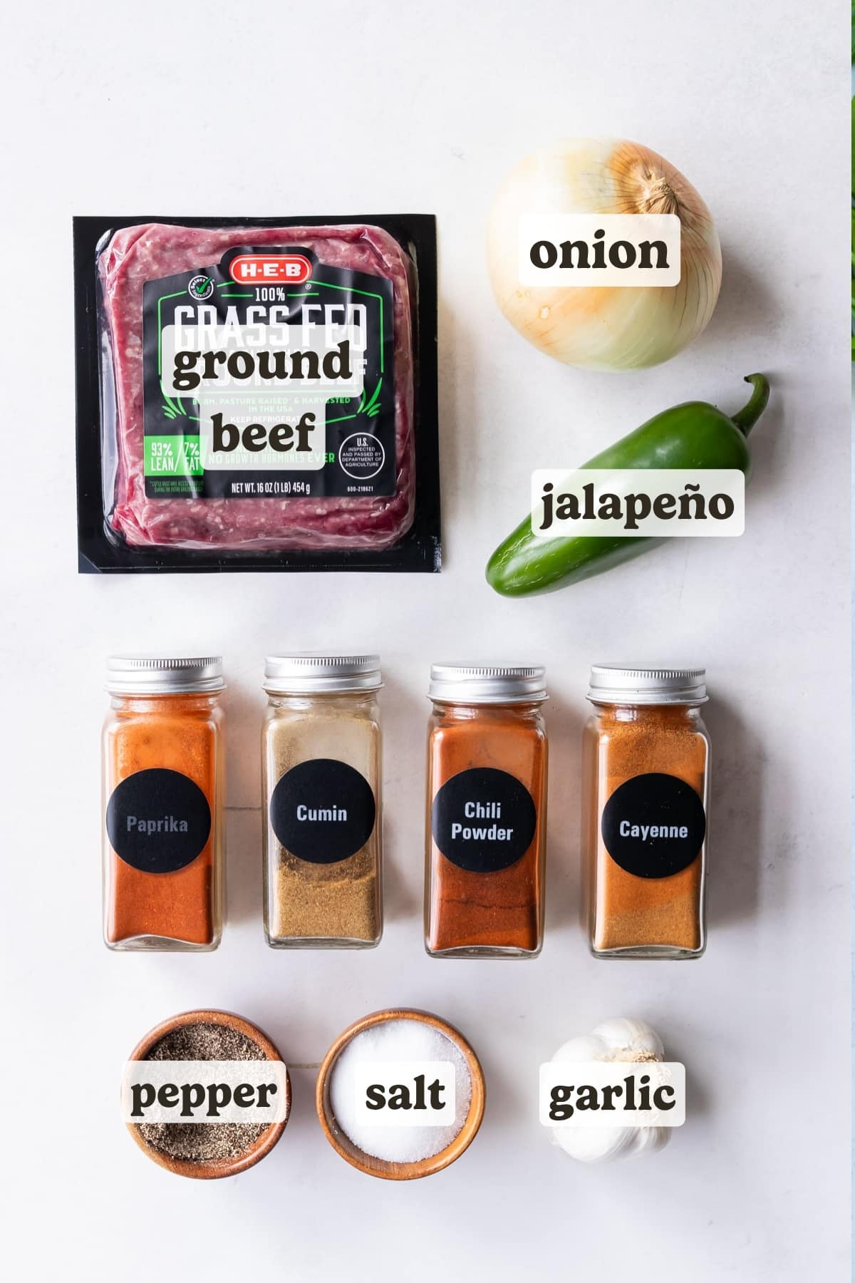 Ground beef, seasonings, onion, and jalapeno are the main ingredients for this taco filling.