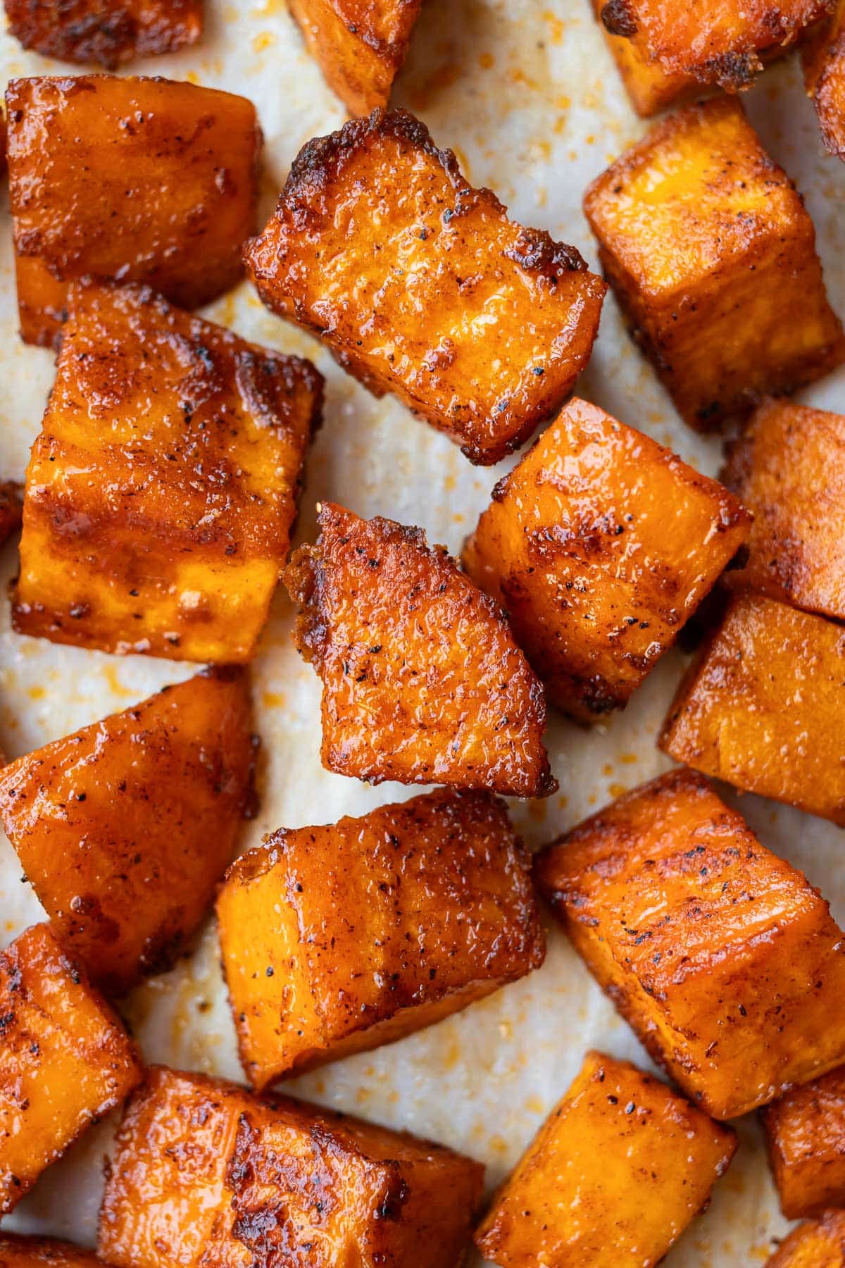 Crispy Roasted Sweet Potato Cubes