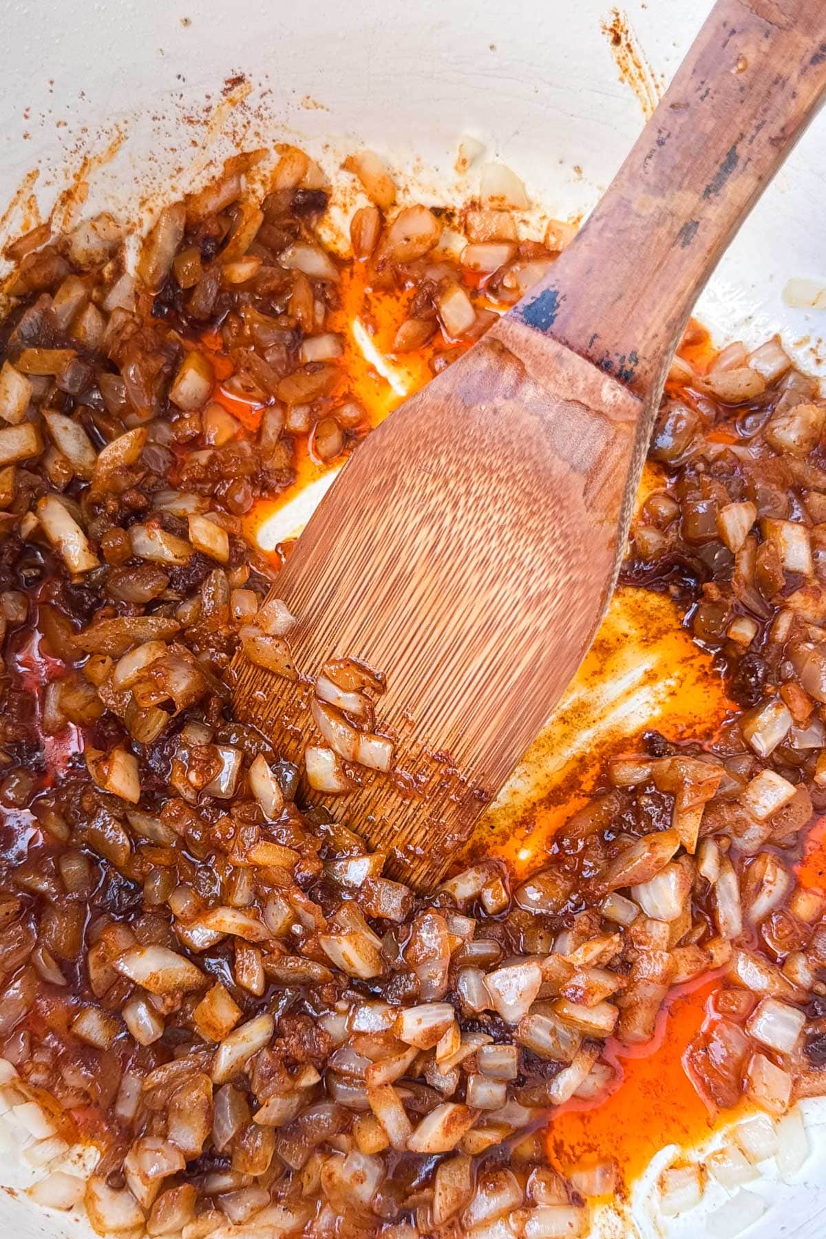 Onions tossed with chipotle, adobo sauce, and spices for chipotle chicken chili