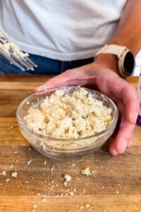 Panko and heavy cream mixed into a panade for tender chicken meatballs